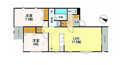 グランレジデンス千代田 2階2LDKの間取り