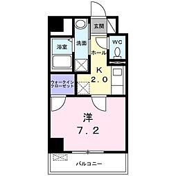 グランデピーノ大師 1Kの間取図画像