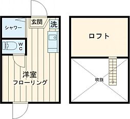 フェリスパッション 2階ワンルームの間取り