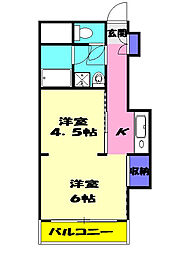 ＭＳＴニュー習志野 2階2Kの間取り