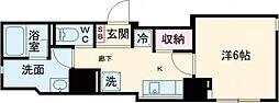 アリカ曳舟2 1階1Kの間取り