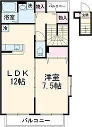 プリマヴェーラ 2階1LDKの間取り