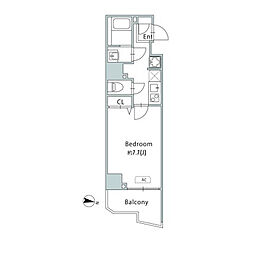 京成本線 青砥駅 徒歩12分の賃貸マンション 11階1Kの間取り