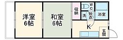 メイゾネット橘 2階2Kの間取り