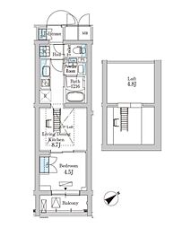 パークアクシス北千束ＭＯＣＸＩＯＮ 4階1LDKの間取り