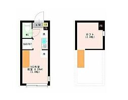 ＯＴＡＳ　代田橋 1階ワンルームの間取り