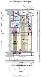 プレサンス東淀川駅前プローシェ 8階1DKの間取り