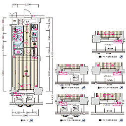 ソルテラス大阪BAY STATION SIDE 2階1Kの間取り