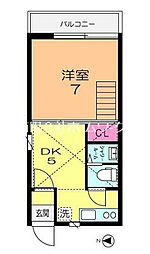 ガーデン杉並 201 2階1Kの間取り