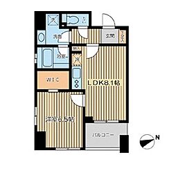 都営三田線 芝公園駅 徒歩6分の賃貸マンション 9階1LDKの間取り
