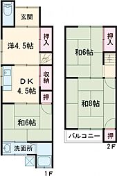 寺戸町東野辺貸家 1階4DKの間取り