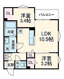 間取図画像 2LDK