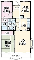 フォレストマンション 3階2SLDKの間取り