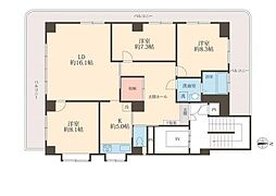 京成押上線 四ツ木駅 徒歩11分の賃貸マンション 2階3LDKの間取り