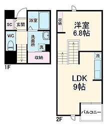 elm -B-(エルム) 2階ワンルームの間取り