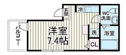ＭＥＬＤＩＡ大宮Ｂ 3階ワンルームの間取り