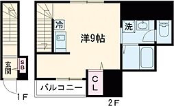 エスポワール　Ｂ棟 2階ワンルームの間取り