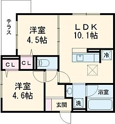(仮称)板橋区高島平2丁目PJ 1階2LDKの間取り