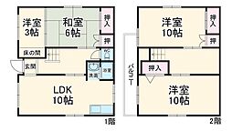 田中1丁目　貸家 1階3LDKの間取り
