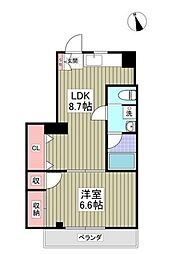ロイヤルハイツ大島 3階1LDKの間取り