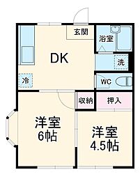 ＳＧハイツ 2階2DKの間取り