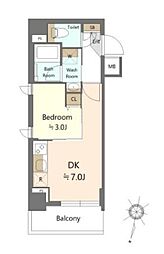 SHOKEN Residence西馬込 3階1DKの間取り