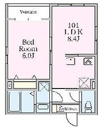 アリエッタ 101 1階1LDKの間取り
