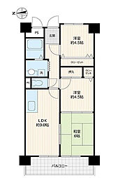 リーセント・レジデンス 6階3LDKの間取り
