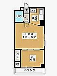 ウェル東嶺 3階1LDKの間取り
