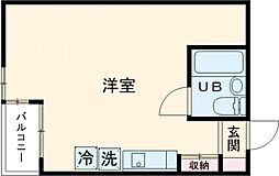 ＦＢＯＸＨＯＵＳＥ 2階ワンルームの間取り