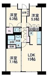 UURコート志木 11階3LDKの間取り