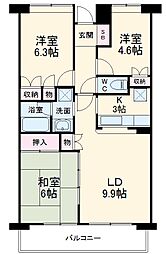 ガーデナヴィルマグノリア市川妙典 3階3LDKの間取り