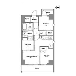 ＢＰＲレジデンス東日暮里 6階3LDKの間取り