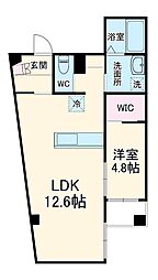 ミルノア尾頭橋 4階1LDKの間取り