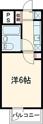 モイスンコート 2階1Kの間取り