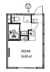 BoaSorte町屋2丁目 2階ワンルームの間取り