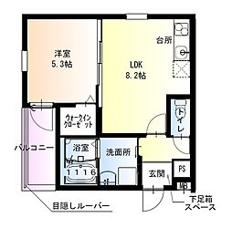 フジパレス十三イースト 3階1LDKの間取り