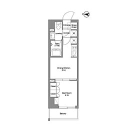 ＢＰＲレジデンス東日暮里 8階1DKの間取り