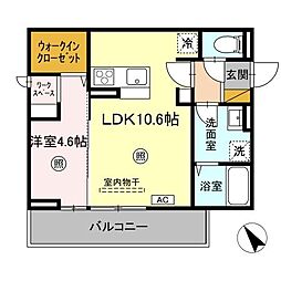 エルブ・バレ 3階1LDKの間取り
