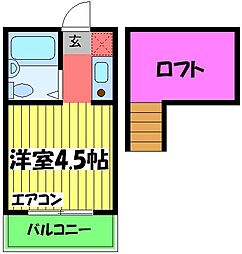 マザーグース 1階1Kの間取り