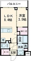 コンフォリア・リヴ東中野 3階1LDKの間取り