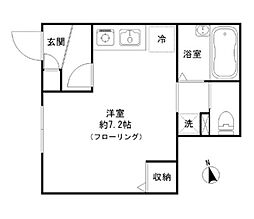 ステラＵ 1階ワンルームの間取り