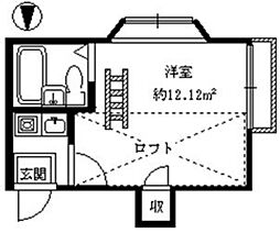 D.HOUSE-1 2階1Kの間取り