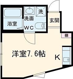 フォレスト西新井 3階ワンルームの間取り