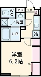 エクレール芦花公園 1階1Kの間取り