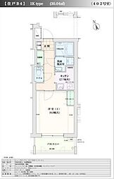 VITA　VIVACE 4階1Kの間取り