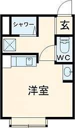 レジデンス王子 3階ワンルームの間取り