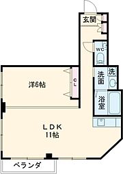 チェリーブラッサム 2階1LDKの間取り