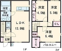Ｔｗｉｎ　Ｔｅｒｒａｃｅ笠原 105 1階3LDKの間取り