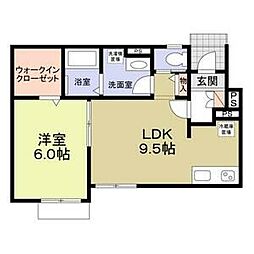 ルーチェ 1階1LDKの間取り